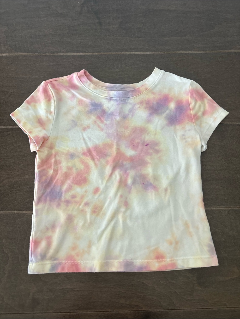Tie-Dye Short Sleeve Kids Tee - Pastel Pink & Purple